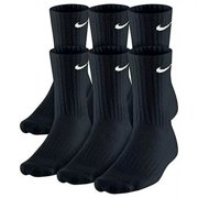 NikeDRI-FIT Everyday Cotton Cushioned Crew Training Socks with DRI-FIT Technology, Large Black (Pack of 3 Pairs)