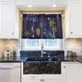 thumbnail image 6 of Palm Tree Kitchen Curtains 2 Panels UV Protected Tier Curtains, Half Window Curtains Kitchen Tiers for Guest Room Bathroom Sink Laundry Room Basement,24"x27", 6 of 7