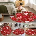 thumbnail image 6 of Valentine's Day Washable Area Rug&nbsp;4 ft Vintage Red Pink Dots Love Heart Roses Floral Leaf Red Soft Round&nbsp;Rugs for Living Room, Non Slip Carpet for Bedroom&nbsp;Entryway Dining Room, 6 of 9