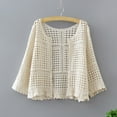 thumbnail image 2 of Baberdicy Cardigans pour Femmes Offre à Durée Limitée, Haut à Col Boutonné pour Femmes à Manches Longues Imprimé Pissenlit en Coton et Lin Uni, 2 of 3