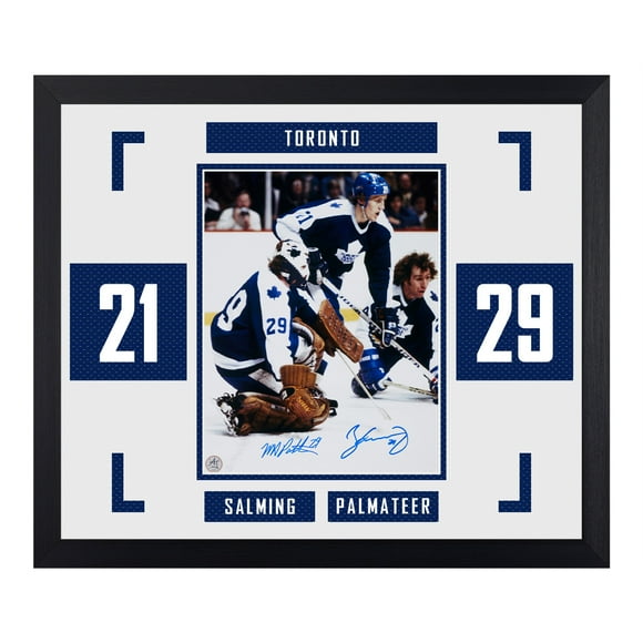 Borje Salming Signed Toronto Hockey Double Authentic Number 23x27 Frame