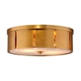 thumbnail image 5 of Small Orbit Metal Flush Mount Ceiling Light in Antique Brass Metal Finish, 5 of 5