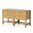 thumbnail image 5 of EYYTHUNG Modern Nightstand Set of 2 with Drawers, Farmhouse Wood Bedside Table with Open Shelf, Large End Table, Natural Oak, 5 of 5