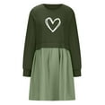thumbnail image 3 of IROINNID Long Sleeve Dress for Women Over Sized Sweatshirt Dress Round-Neck Ladies Casual Dresses,Green, 3 of 7