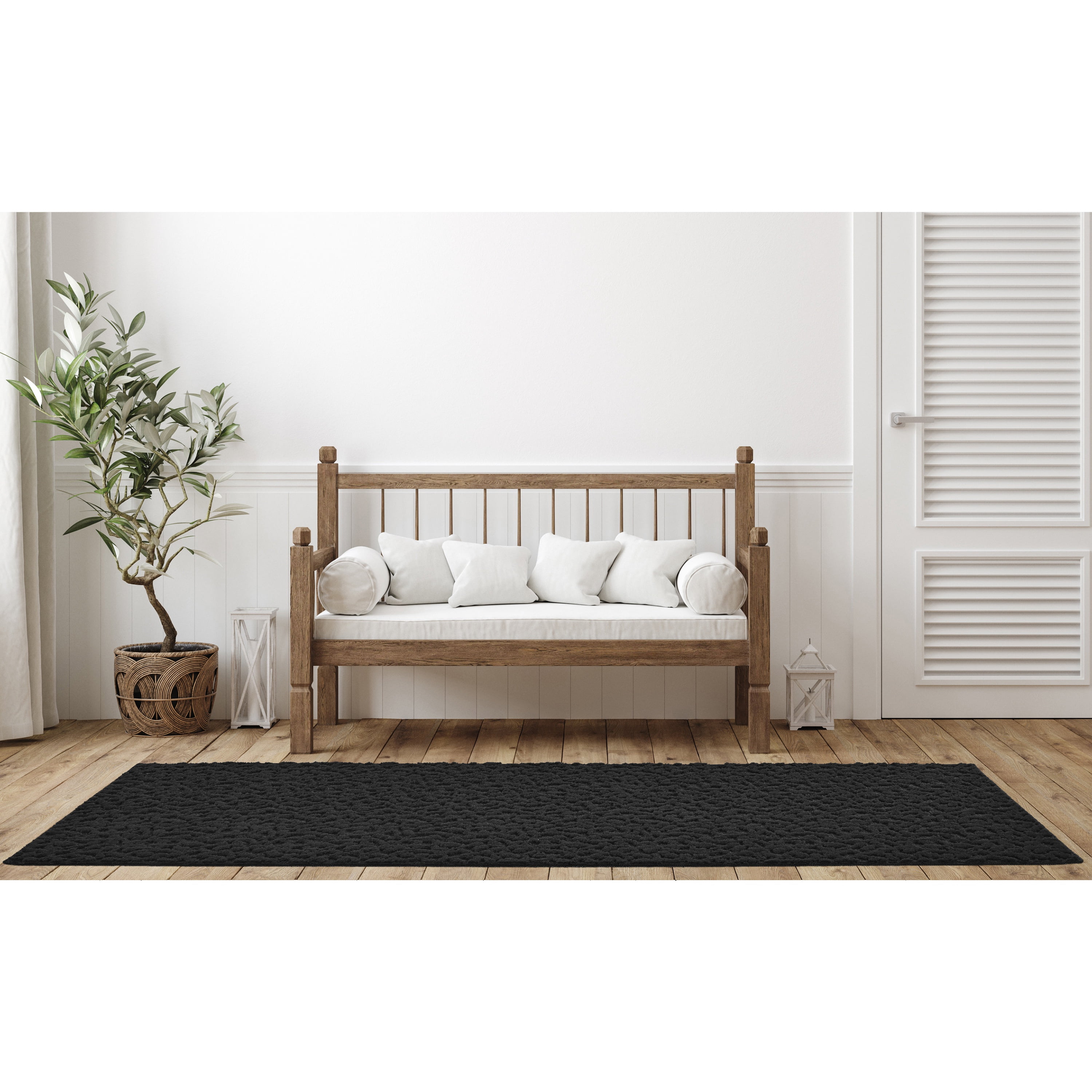 Garland Rug Ivy Black Indoor Runner Rug, 3' x 8'