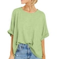 thumbnail image 1 of WILLBEST T-Shirt Femme Manches Courtes Surdimensionné Été Col Rond Ample Décontracté, 1 of 4