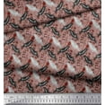 thumbnail image 2 of Soimoi Red Poly Georgette Fabric Text & Crow Bird Print Sewing Fabric Yard 42 Inch Wide, 2 of 3