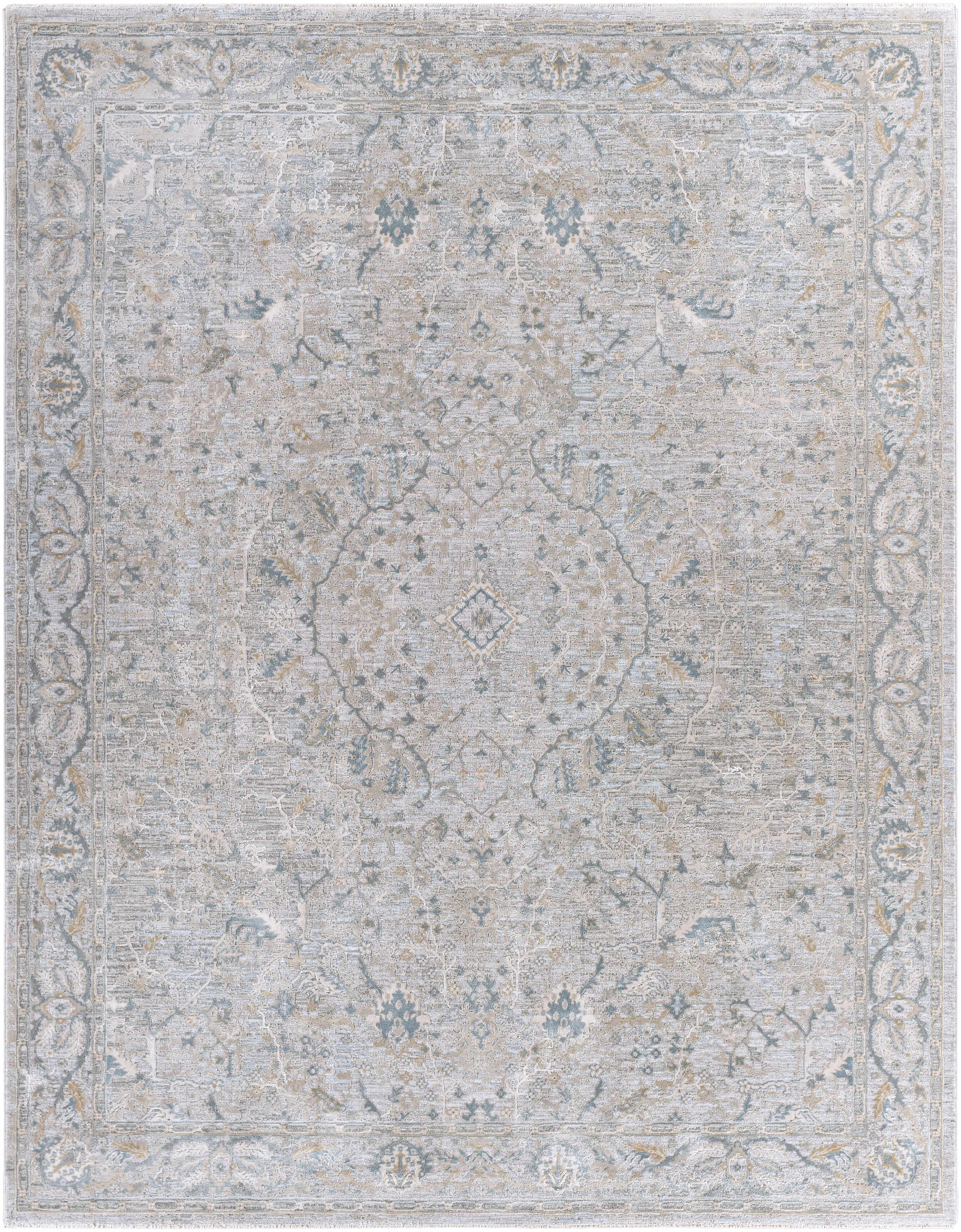 Hauteloom Glengarry Living Room, Bedroom Area Rug - Traditional - LightBeige, Taupe, DustySage - 5'3" Round