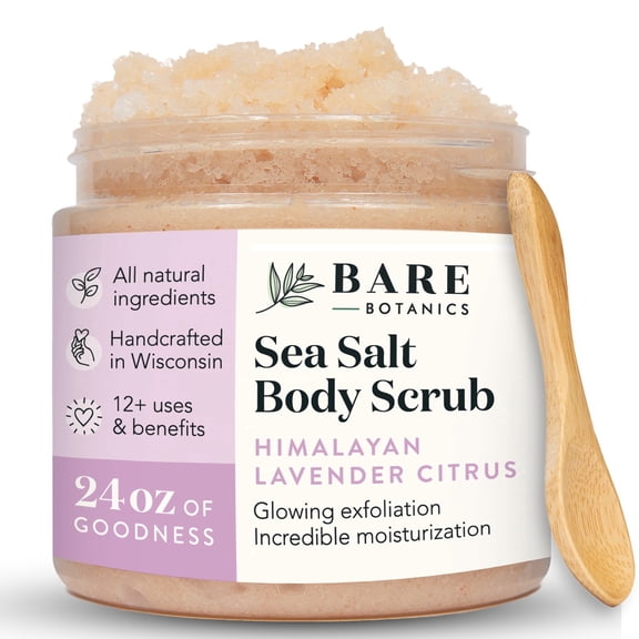 Bare Botanics Himalayan Salt Scrub Lavender Citrus Body Scrub 24 oz