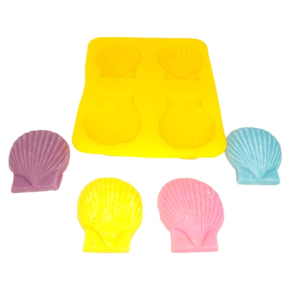 EDELAINE'S Sea Shells 4 Cavity Silicone Molds for Cream Cheese Mints , Chocolate