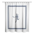 thumbnail image 2 of Creative Products Navy Blue and White Letter H Monogrammed 71x74 Shower Curtain, 2 of 7