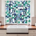thumbnail image 2 of Ambesonne Mid Century Kitchen Curtains, Sixties Art Design, 55"x39", Sea Green Blue Black, 2 of 3