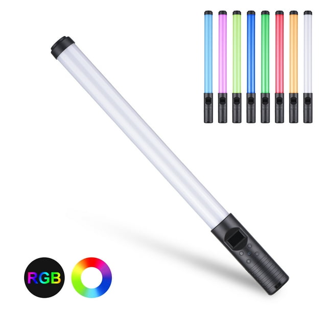 Andoer 20W Handheld RGB Colorful Light Wand Bi-color Temperature Dimmable Black