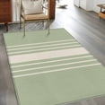 thumbnail image 3 of Sage Green Beige Striped Living Room Rug 4x6 Washable Area Rug for Bedroom, Non-Slip Dining Room Rugs Modern Farmhouse Retro Lines Indoor Carpet for Kitchen Entryway Office Nursery Laundry, 3 of 9