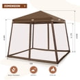 thumbnail image 6 of INTER HUT 10x10 Pop up Canopy Tent with Mesh Netting, Slant Leg Instant Screened House Gazebo, Brown, 6 of 7