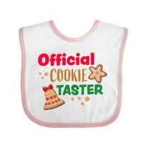 Inktastic Christmas Official Cookie Taster with Bell and Star Cookie Boys or Girls Baby Bib