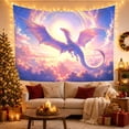 thumbnail image 3 of Dragon Soaring Through With Cloud Filled Sky At, Mystical Fantasy for Space Lovers, Galaxy Room Decor, Graduation Gift, Tapestry Wall Hanging for Bedroom and Dorm, 3 of 7