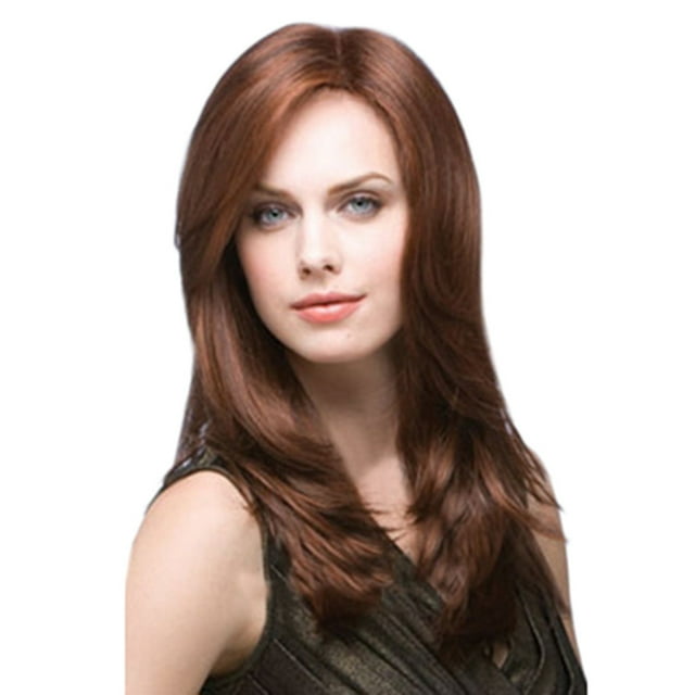 Peluca sintética larga ondulada marrón natural, pelucas completas, cabello de cosplay para mujeres