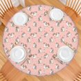 thumbnail image 2 of Pink Cartoon Unicorn Heart Star Pattern Round Fitted Tablecloth with Elastic Edge,Dining Table Cover Waterproof,Outdoor Round Tablecloth for Camping,Dining,Indoor and Outdoor, 2 of 7