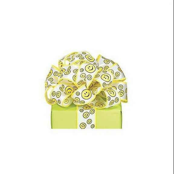 burton BURTON #9 Smiley Face Wired Satin Ribbon