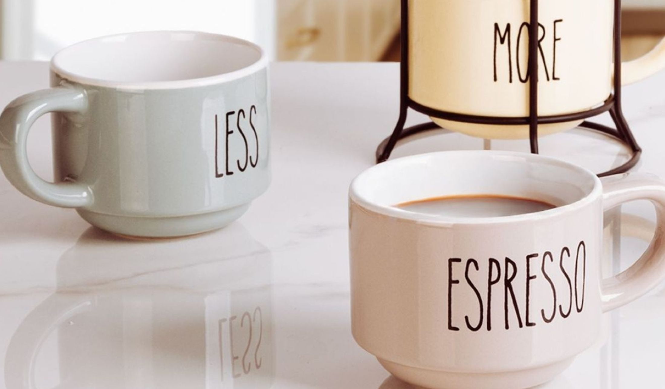Mainstays Ceramic Espresso Mugs Rack