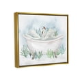 thumbnail image 3 of Swan Duo Bathtub Botanicals Animals & Insects Graphic Art Metallic Gold Framed Art Print Wall Art, 3 of 6