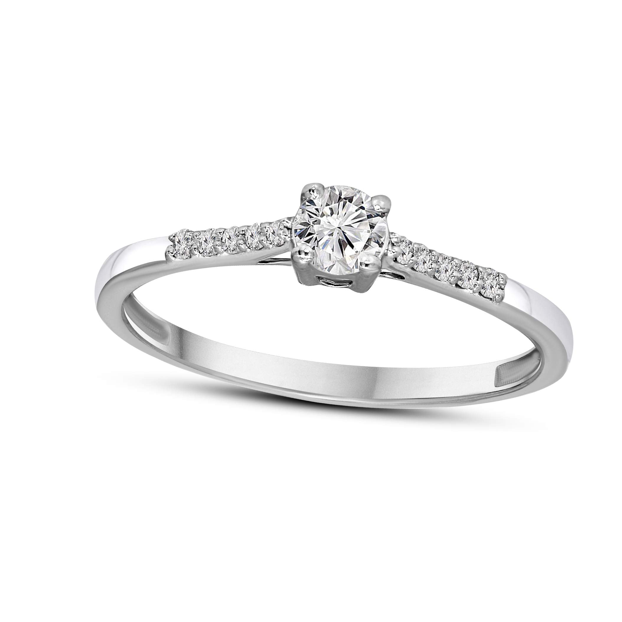 G-H, I1-I2 1/2Ct Infinity Pave Diamond Anniversary Ring in 10k White Gold-IGI