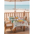 thumbnail image 2 of Outdoor Tablecloths with Umbrella Hole & Zipper, Spring Floral Rectangle Tablecloth 52x70 Inch, Watercolor Lavender Daisy Butterflies Linen Waterproof Table Cloth, Patio/Pool/Picnic Table Covers, 2 of 8