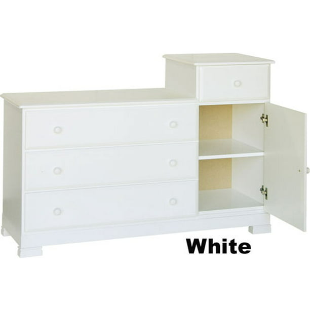 Davinci Kalani Wood 4 Drawer Combo Chest With Shelf In White