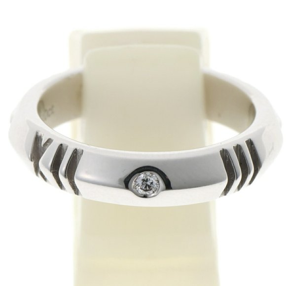 Pre-Owned Tiffany & Co. Atlas X Closed Narrow Ring in 18K White Gold (Au750) L-159064 (Good)