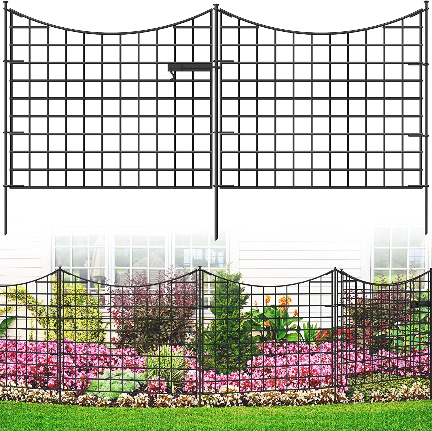 YITAHOME Metal Decorative Garden Fence Animal Barrier No Dig Dog