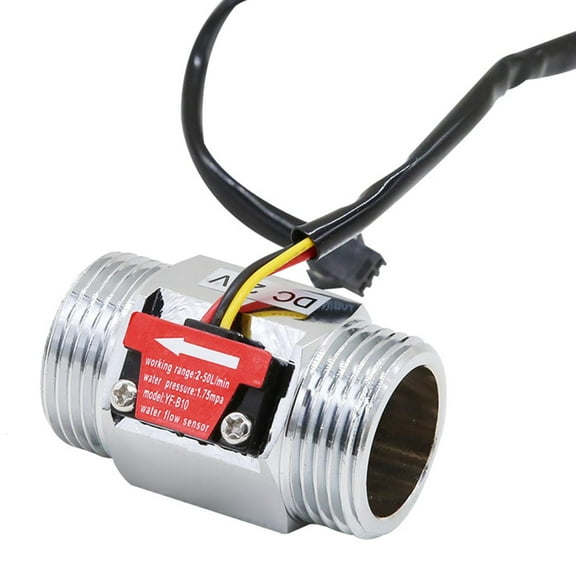 Lerpwige 1-inch Water Flow Switch Stainless Steel Water Sensor Hall Flow Meter DC3.5~24V