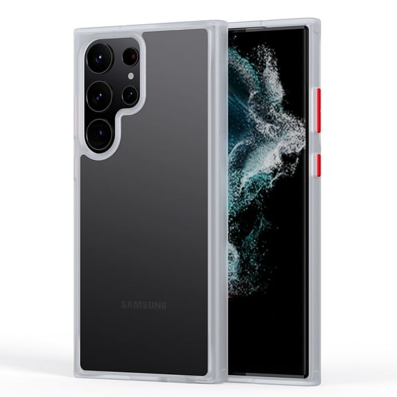 Galaxy S23 Ultra Case Crystal Clear Shockproof Bumper Protective Cell Phone Cover Hybrid Design Hard PC Back with Flexible TPU Raised Bezel & Enhanced Corners for Samsung Galaxy S23 Ultra, White