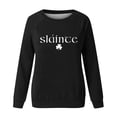 thumbnail image 4 of WREESH Womens Crewneck Sweatshirts St. Patrick's Day Shirt Fashion Long Sleeve Pullover Tops Shamrocks Print Graphic Sweatshirts Casual Comfortable Sweatshirt Blouses Black, 4 of 4