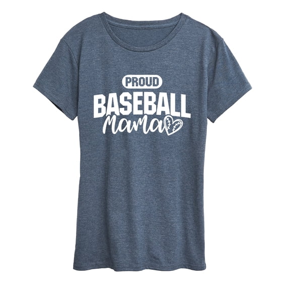 Instant Message - Proud Baseball Mama White Short Sleeve Graphic T-Shirt