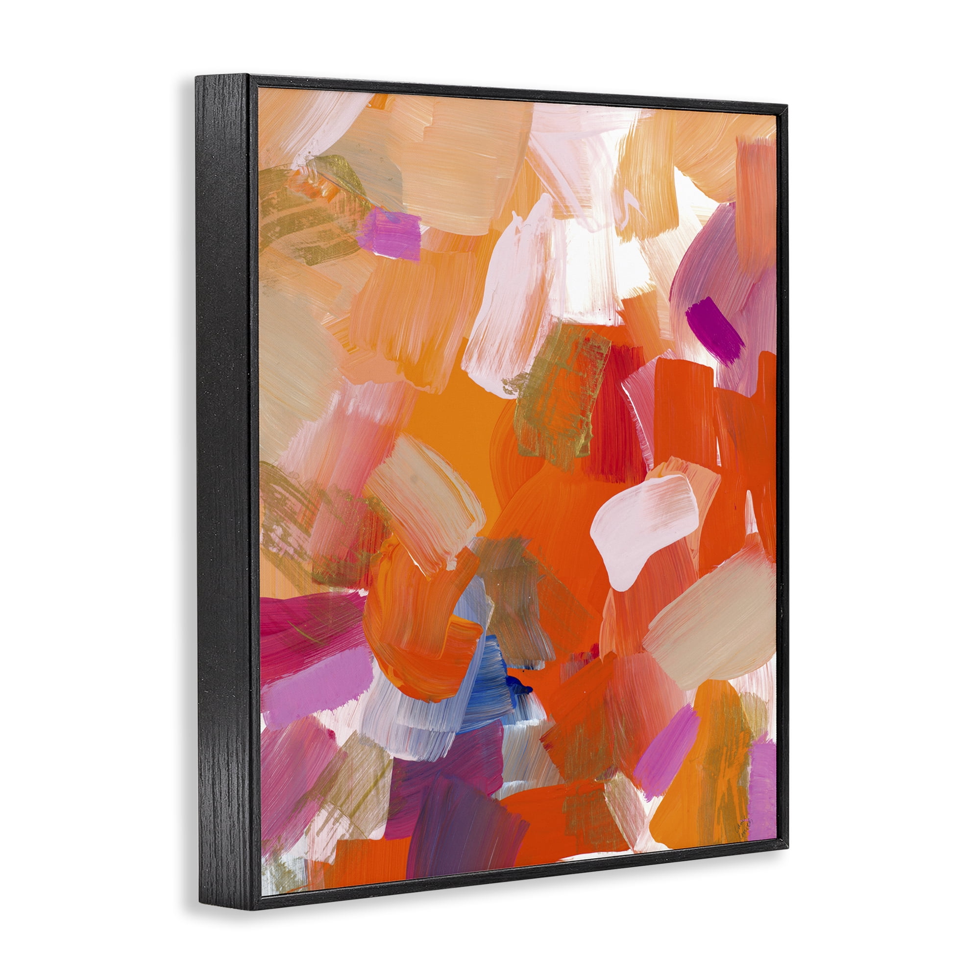 Stupell Industries Confetti Petals Abstraction Black Framed Giclee Art, design by Lanie Loreth