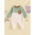 thumbnail image 2 of Wassery Baby Boys Girls Fall Jumpsuits Clothes 3M 6M 12M 18M 24M Newborn Boys Girls Long Sleeve Contrast Color Bodysuit Autumn Babysuit Clothing for Infant Boys Girls, 2 of 9