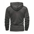 thumbnail image 4 of XIAONU Mens Hoodies Half-Zip Hooded Slim-Fit Sweatshirt, Retro Solid Color Long-Sleeve Pullover Hooded Sweatshirt, 4 of 4