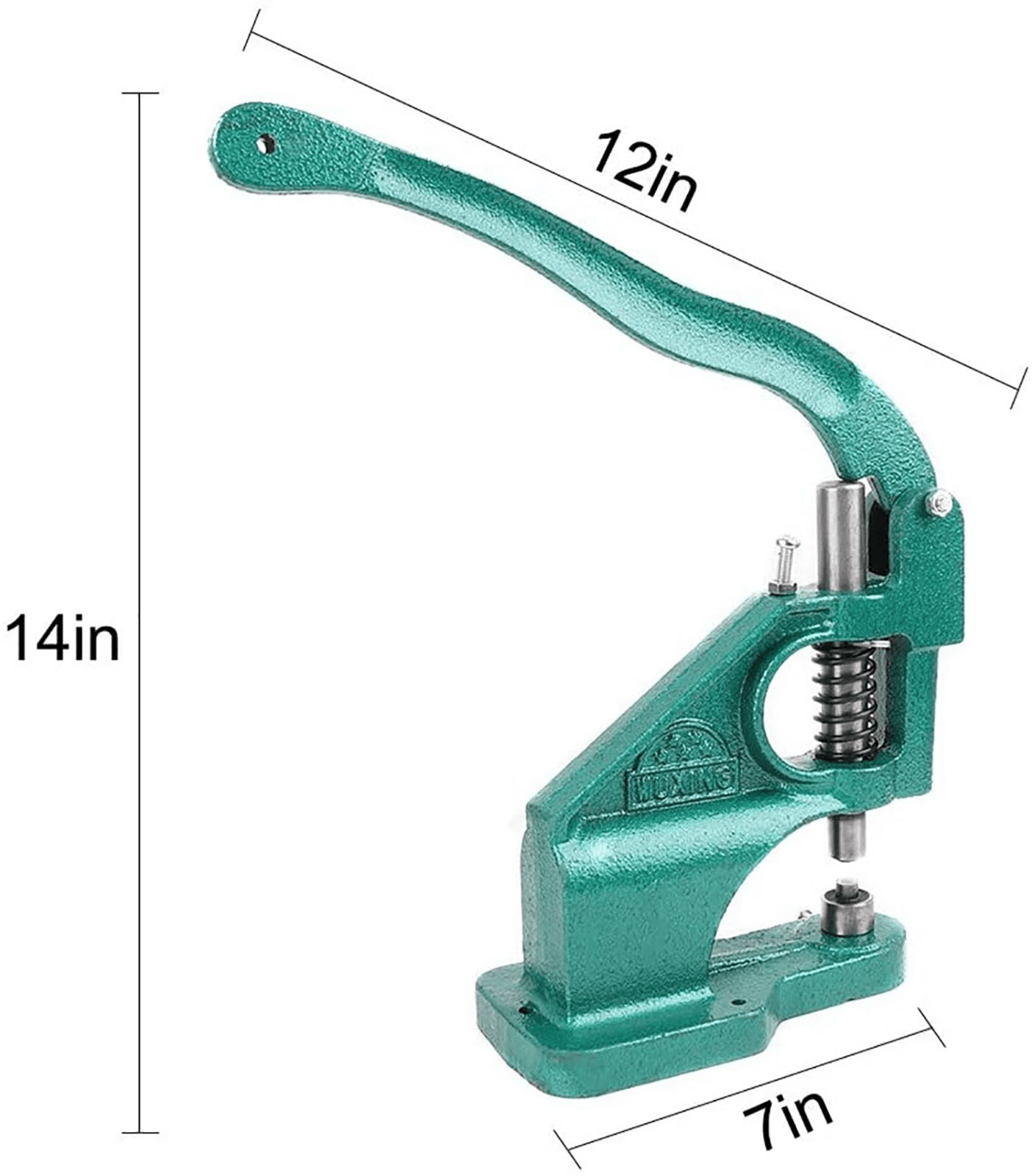 iMeshbean Heavy Duty Hand Press Eyelet Grommet Machine with 3 Die (#0#2#4) & 2000Pcs Golden Grommets Gold Eyelet Craft Tool Kit Hole Punches Machine (1000pcs 1/2 inch）