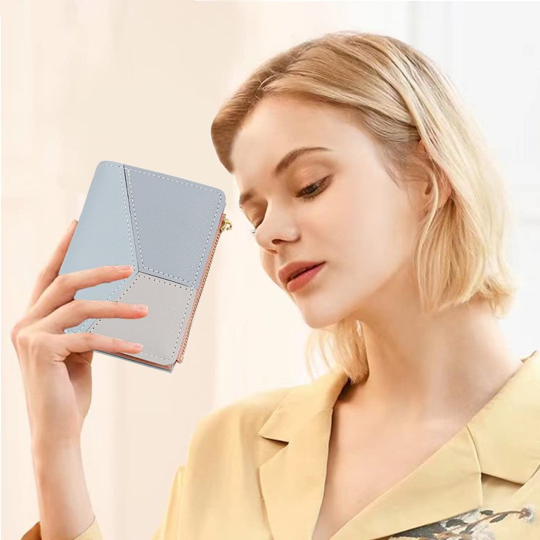 Women Small Wallet Bifold Slim Coins Purse Leather Zipper ID Card Holder Bag US