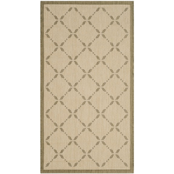 SAFAVIEH Martha Stewart Renee Geometric Indoor/Outdoor Area Rug, Cream/Green, 2'7" x 5'