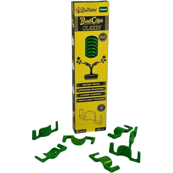 BudClips Plant Training Clips, Reusable LST Stem Bending Supports for Plants, Durable Plastic, Universal Fit, 40 Count