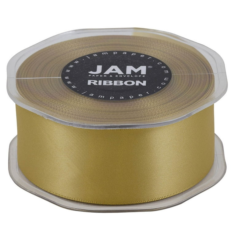 Jam Paper Double Faced Satin Ribbon - 1.5 Wide x 25 Yards - Yellow