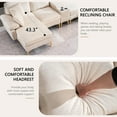 thumbnail image 2 of Noble House Canapé Sectionnel en Forme de U en Forme de Nuage, Équipé d'Un Fauteuil Inclinable Simple et d'Un Repose-Pieds Mobile, interface USB, Beige, 2 of 9