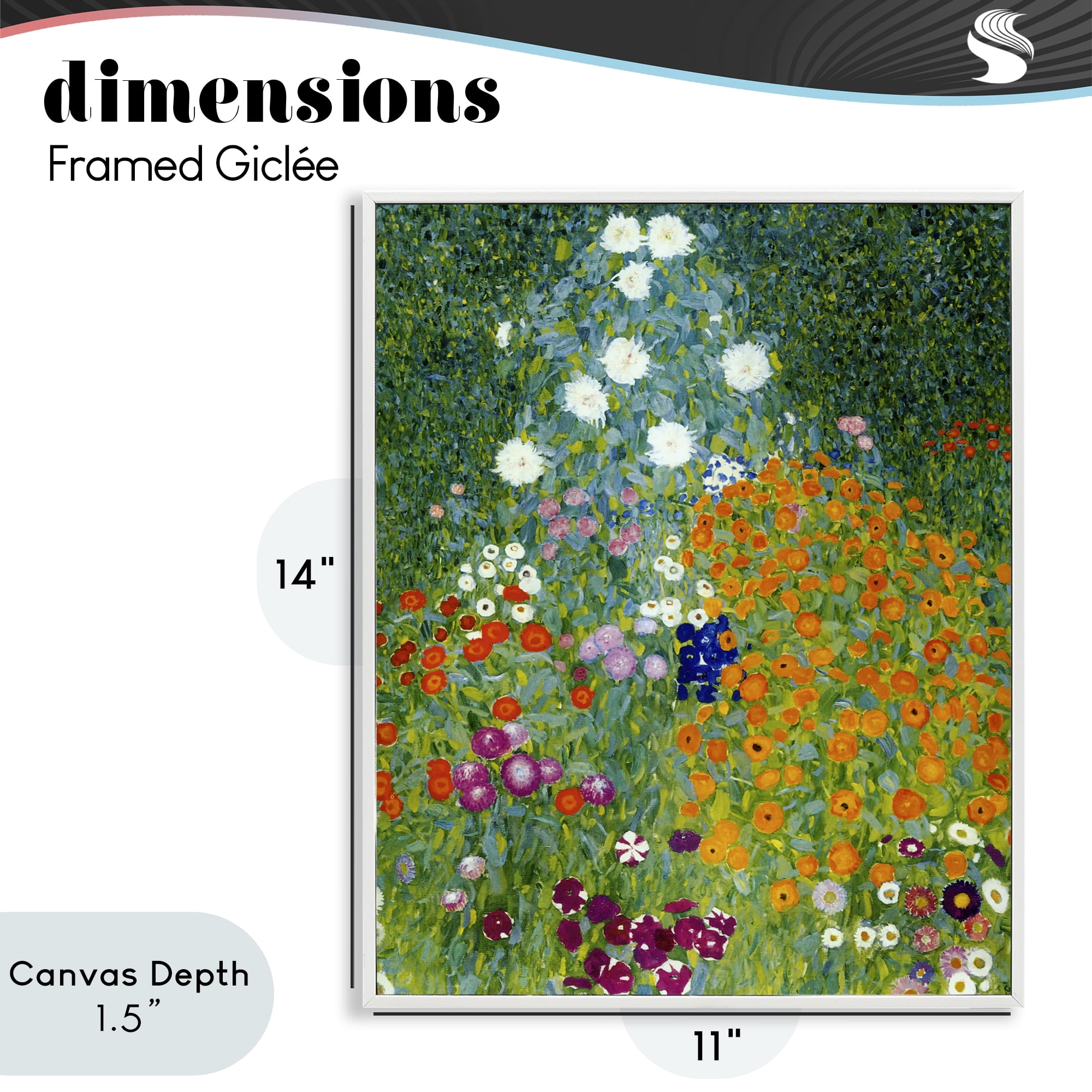 Stupell Industries Farm Garden Classic Klimt White Framed Giclee Art, design by Vintage Hustle