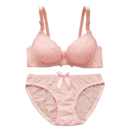 

nsendm Combo Offers for Men Women Soft Lace Lingerie Set See Through Underwear Lace Bra Set for Women Underwear Pink H