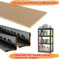 thumbnail image 6 of 30"W Steel and wood Book Shelf, 5 Tier Wooden Bookcase, 1500LBS Display Shelving, Adjustable Utility Shelf Organizere, Standing Storage Shelves for Study, Bedroom, Living Room and Home Office, Black, 6 of 9