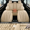 thumbnail image 3 of Coverado Back Car Seat Covers, Beige Back Auto Seat Protectors, Premium Leather Interior Cushions Universal Fit for Most Cars, SUVs and Trucks, 3 of 8