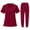 16# Wine, variant on Scrubs for Women Women's Medical Scrub Sets V-Neck Short Sleeve Nursing Tops & Cargo Pants Uniforms Set with Pockets Hot Pink,XL