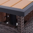 thumbnail image 4 of 22 Inch Outdoor Side Table with Umbrella Hole - Steel Frame and Sandbag, Brown Rattan Wicker Side Table for Patio, Garden, Backyard​​, 4 of 5